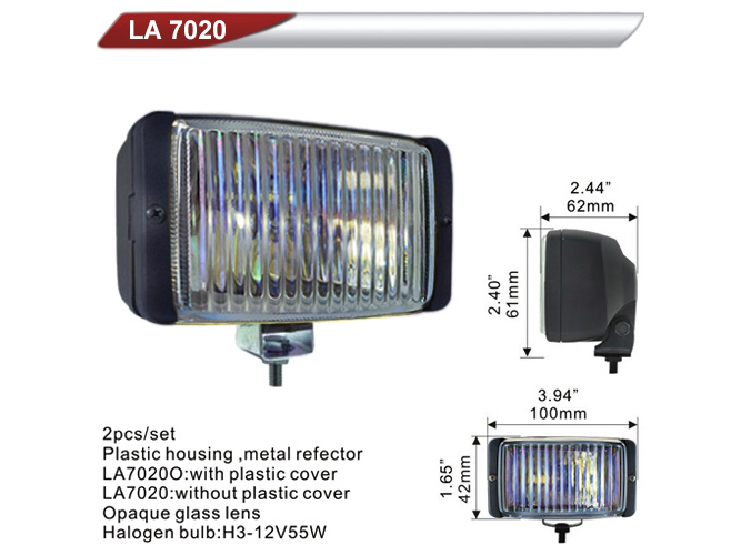 Фара дополнительная DLAA 7020-RY H3, 12V, 55W, 100х42мм