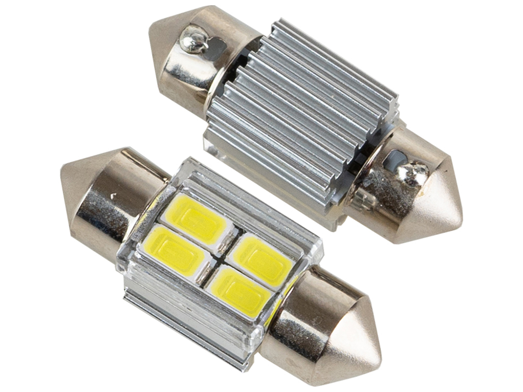 Лампа Pulso софитная LED SV8.5 T11x31мм, 4 SMD-5730, 9-18v, 130Lm (цена за 2шт) (LP-62031)