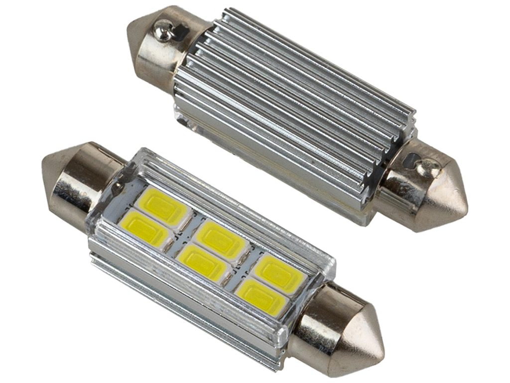 Лампа Pulso софитная LED SV8.5 T11x41мм, 6 SMD-5730, 9-18v, 130Lm (цена за 2шт) (LP-62041)