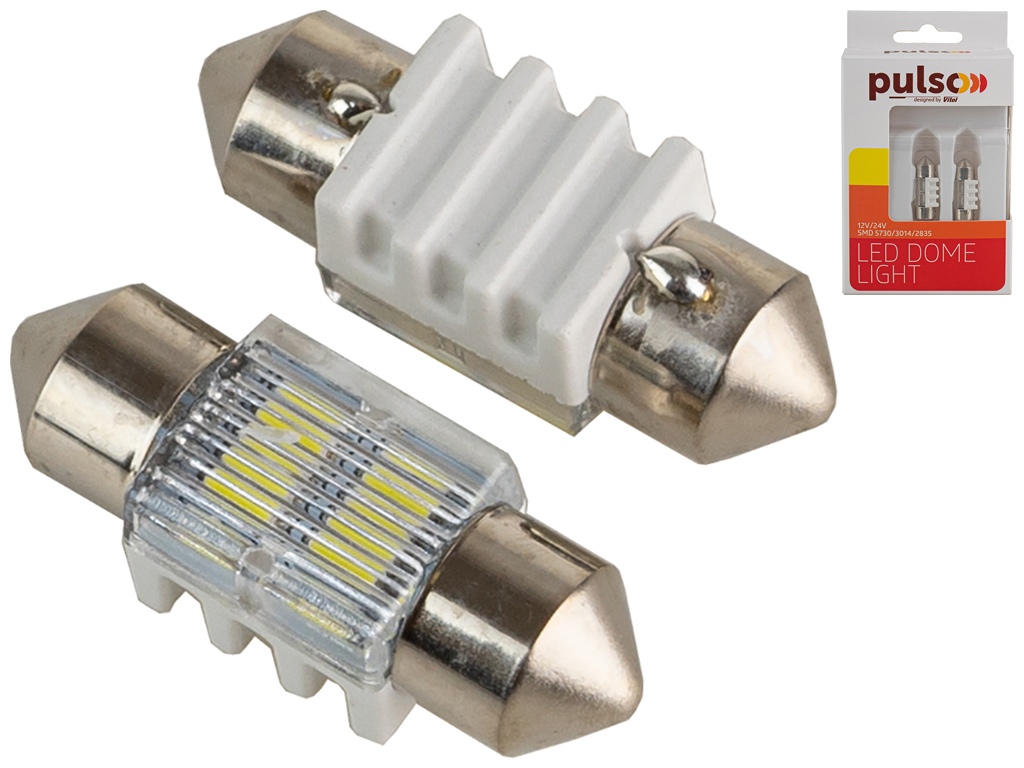 Лампа Pulso софитная LED SV8.5 T11x31мм, 2 SMD-5730, 9-18v, 80Lm (цена за 2шт) (LP-64031)