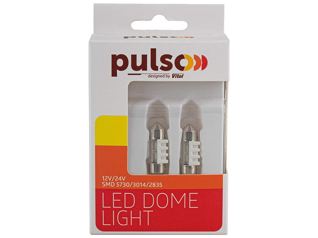 Лампа Pulso софитная LED SV8.5 T11x31мм, 2 SMD-5730, 9-18v, 80Lm (цена за 2шт) (LP-64031)