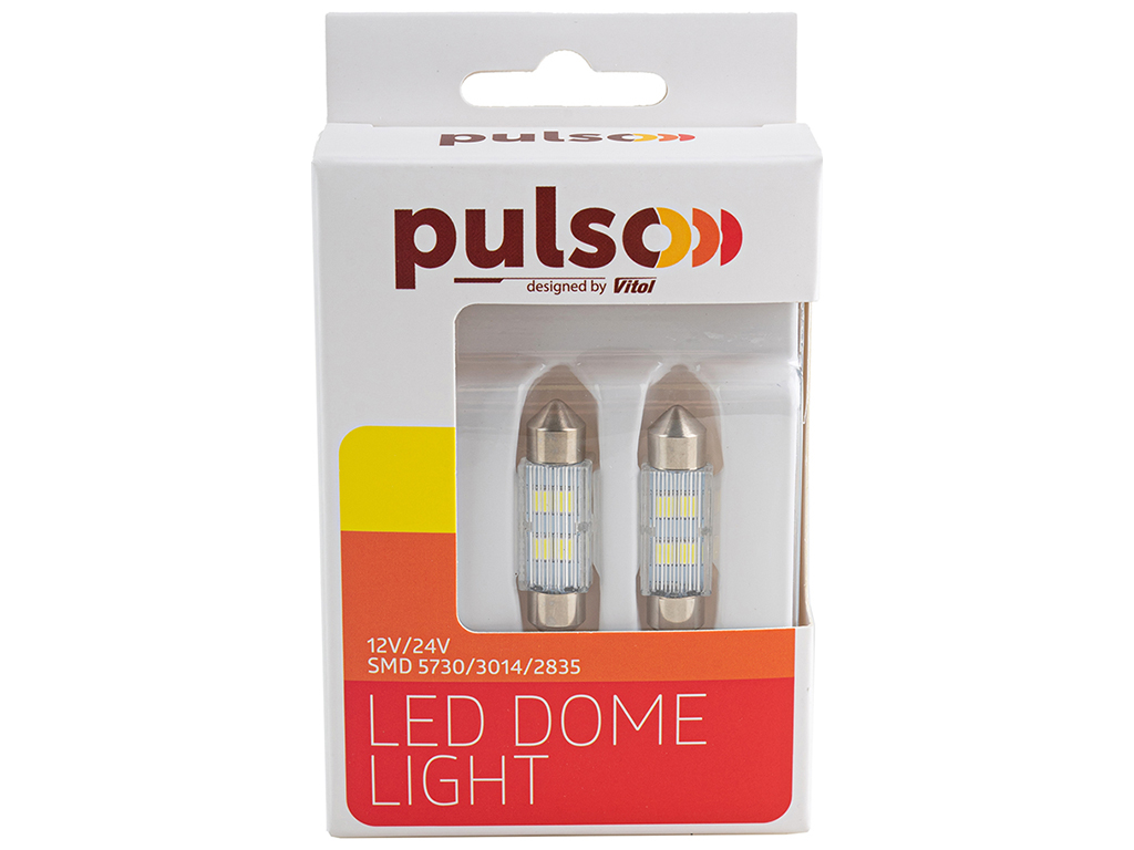 Лампа Pulso софитная LED SV8.5 T11x36мм, 4 SMD-5730, 9-18v, 90Lm (цена за 2шт) (LP-64036)