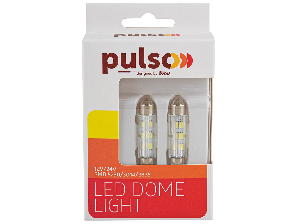 Лампа Pulso софитная LED SV8.5 T11x41мм, 6 SMD-5730, 9-18v, 100Lm (цена за 2шт) (LP-64041)