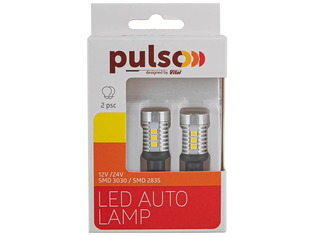 Лампа Pulso габаритні LED T10(T16)/W2.1x9.5d/14SMD-2835, 9-18v, 1050lm (ціна за 2шт) (LP-66921)