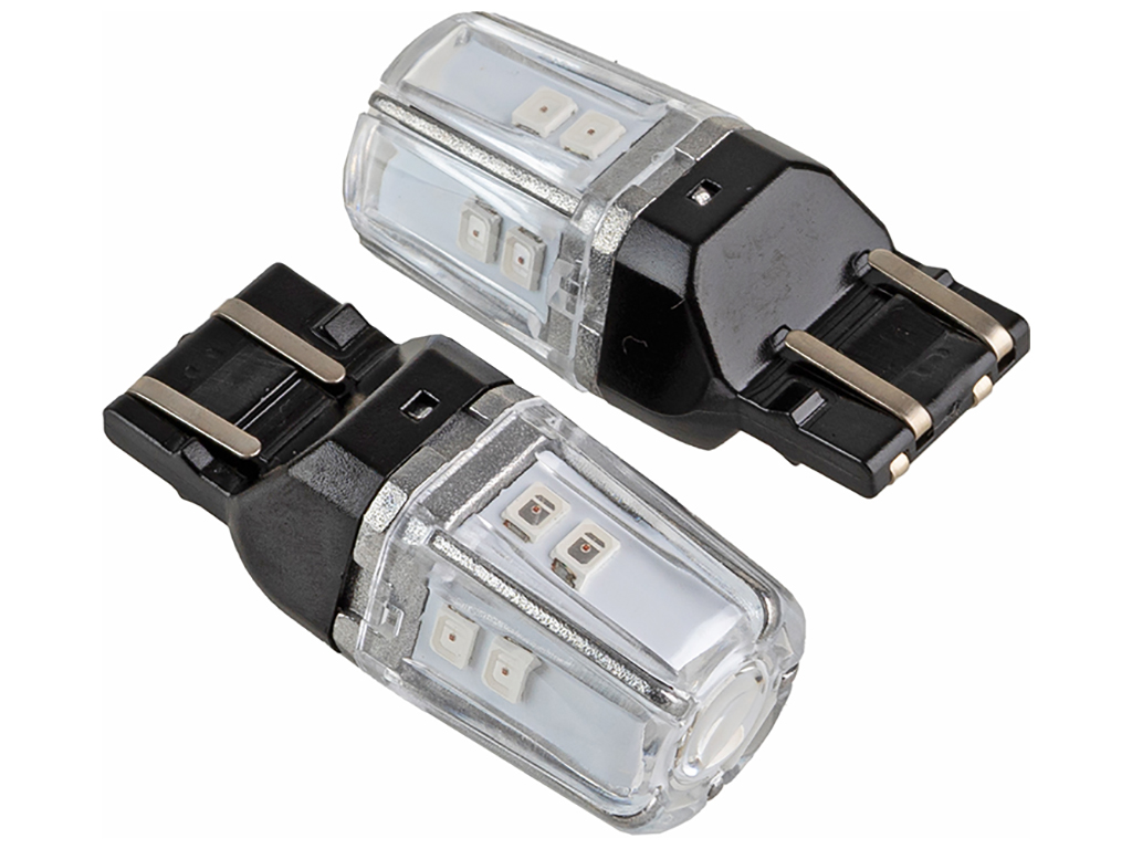 Лампа Pulso габаритные LED 7443/W3x16q/12SMD-2835, 2контакта, 9-36v, 120/50lm RED (цена за 2шт) (LP-