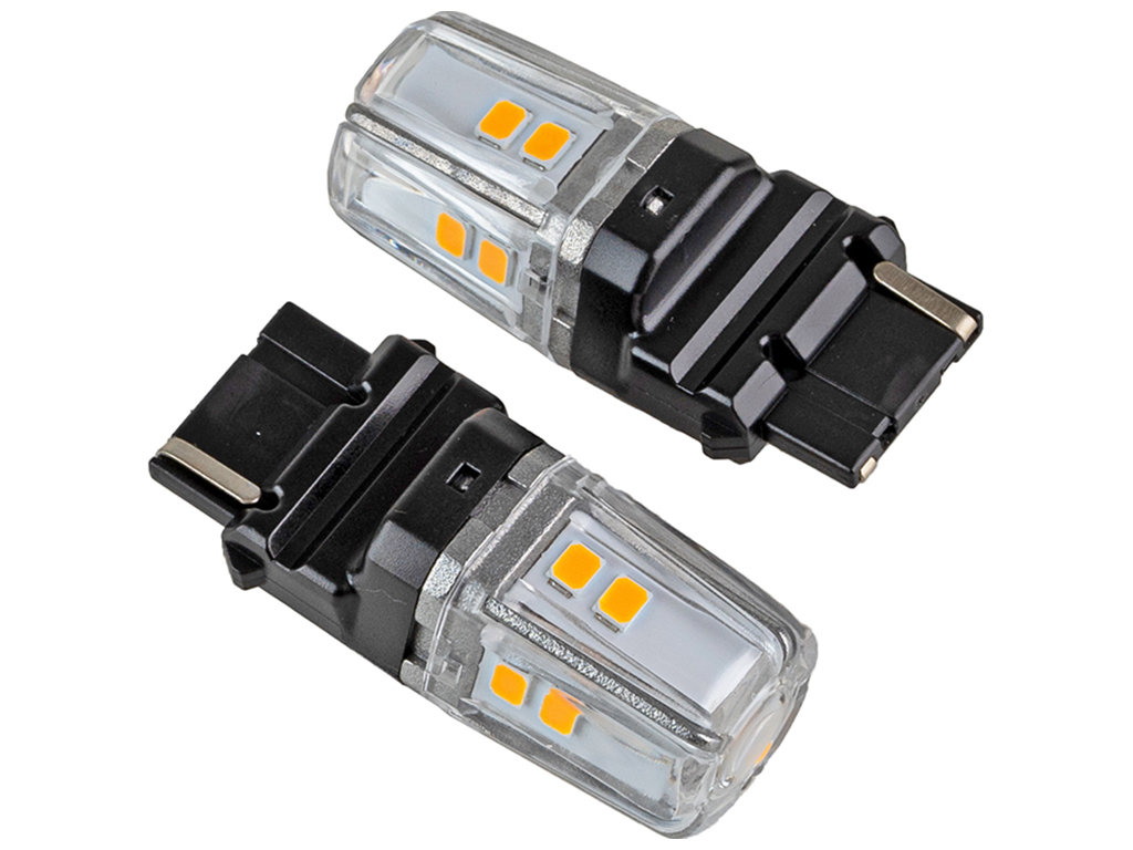 Лампа Pulso габаритные LED 3156/W2.5x16q/12SMD-2835, 1контакт, 9-36v, 400lm, AMBER (цена за 2шт)(LP-