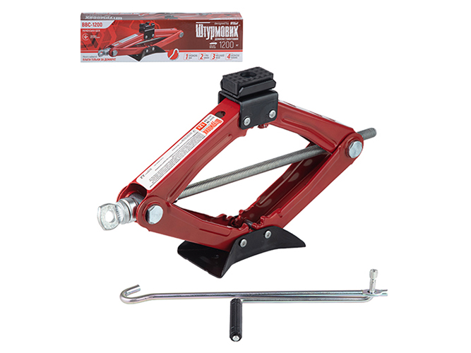 Домкрат винтовой ромб 1,2т (BBC-1200), высота подъема 350мм, 2,2кг