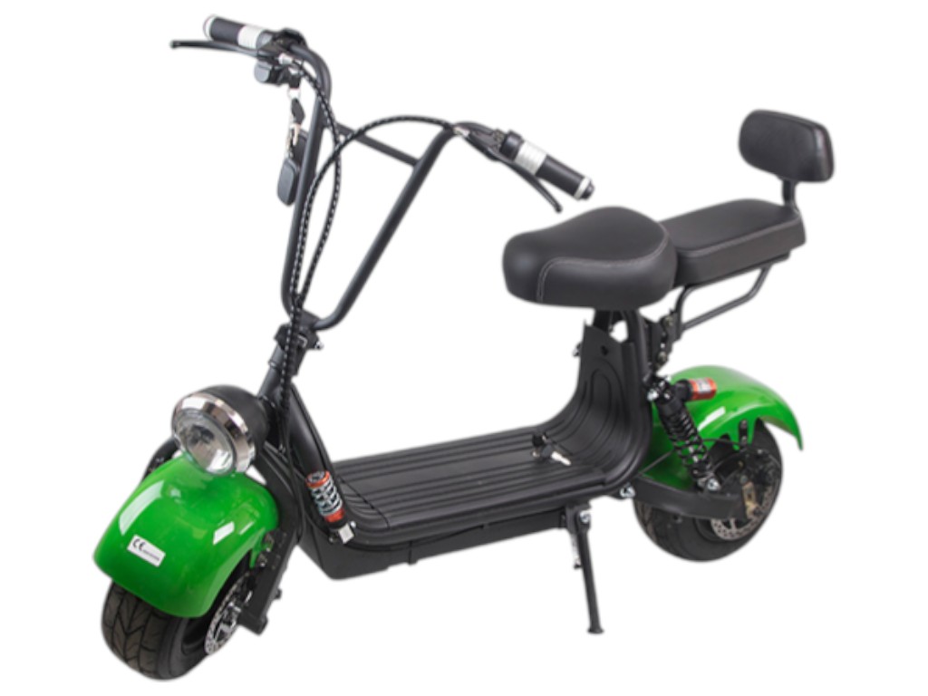 Електроскутер Rooder Citycoco Light, 1000Вт, 48v 12ah, безщітковий мотор, колір зелений