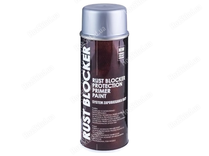 Краска аэрозольная Deco Color 4в1 Rust Bloker, 400мл, серебряный (RAL9006/721597)