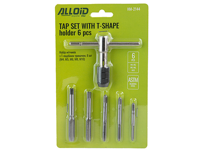 Набор метчиков с Т-образным держателем Alloid (цена за набор 6 шт)