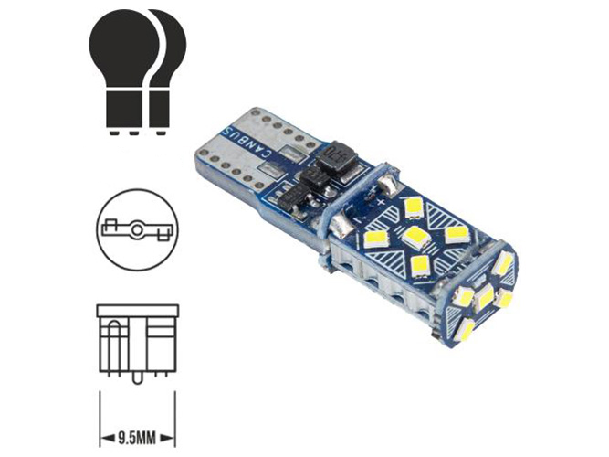 Лампа PULSO габаритная, LED T10,15SMD-1020 CANBUS, 12v, 2,5w, 200lm White (цена за 1шт) (LP-60393)