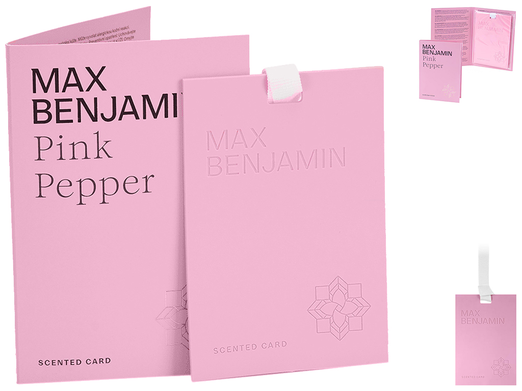 Освіжувач повітря Max Benjamin Scented Card Pink Peper, для шафи та авто, 8×0,5×11,3см (717721)