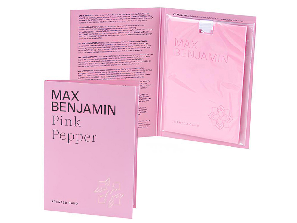 Освіжувач повітря Max Benjamin Scented Card Pink Peper, для шафи та авто, 8×0,5×11,3см (717721)