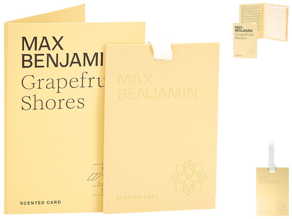 Освіжувач повітря Max Benjamin Scented Card Grapefruit Shorez, для шафи та авто, 8×0,5×11,3см (71776