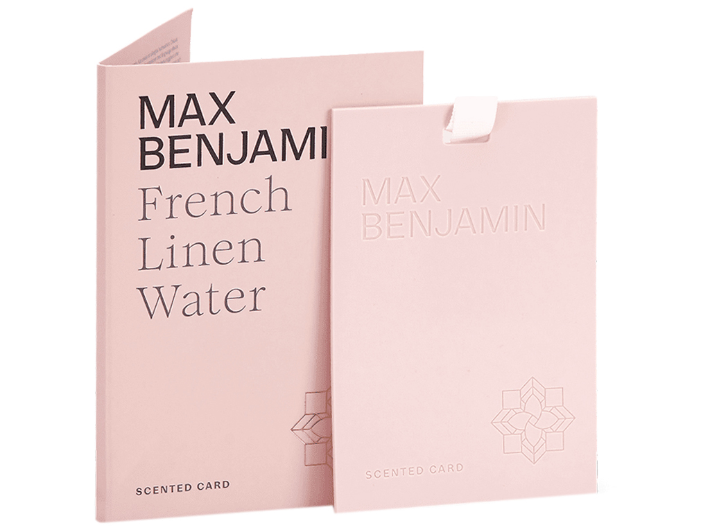Освежитель воздуха Max Benjamin Scented Card French Linen Water, для шкафа и авто, 8×0,5×11,3см (717