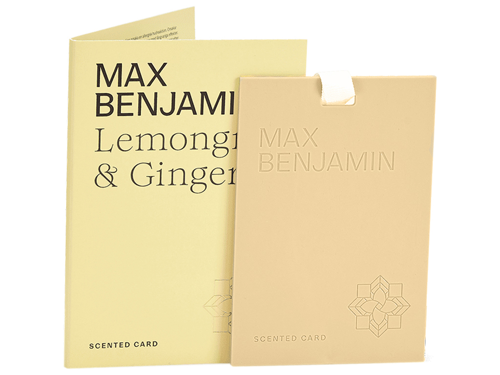 Освіжувач повітря Max Benjamin Scented Card Lemongrass&Ginger, для шафи та авто, 8×0,5×11,3см (71768