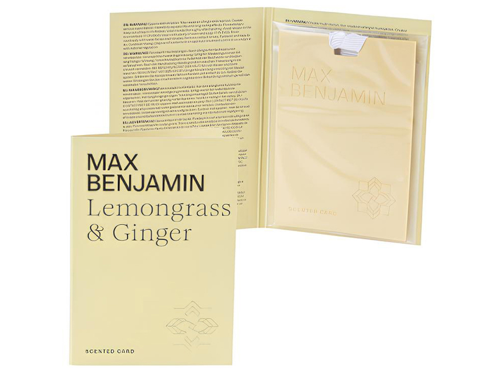 Освіжувач повітря Max Benjamin Scented Card Lemongrass&Ginger, для шафи та авто, 8×0,5×11,3см (71768