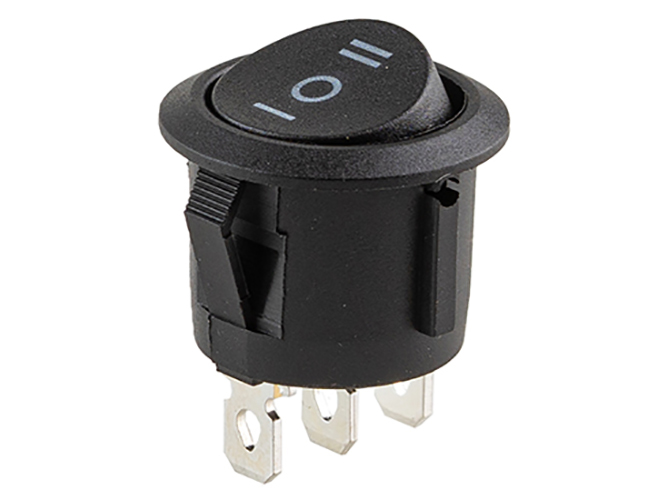 Перемикач on-off-on 12V круглий 3pin (YJ-WH10)