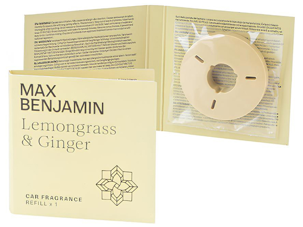 Освежитель воздуха автомобильный Max Benjamin Refill Lemongrass&Ginger (запаска) (717981)