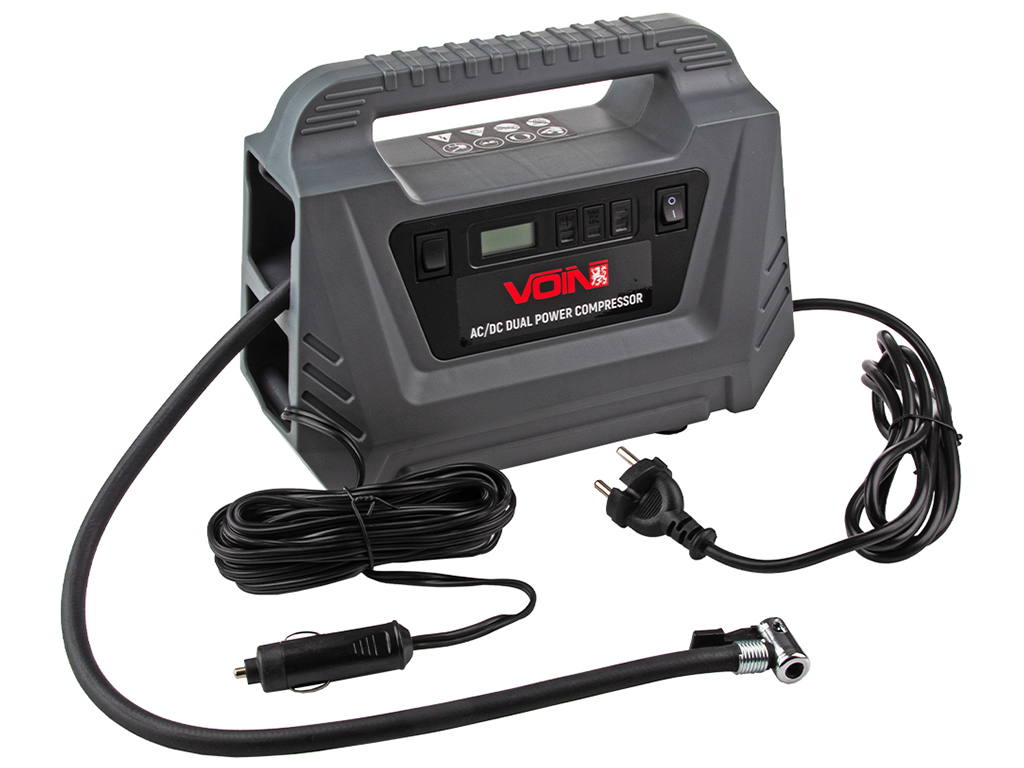 Компрессор автомобильный VOIN VC-220 150psi/10А/25л/AC/DC/Автостоп (VC-220 AC /DC)