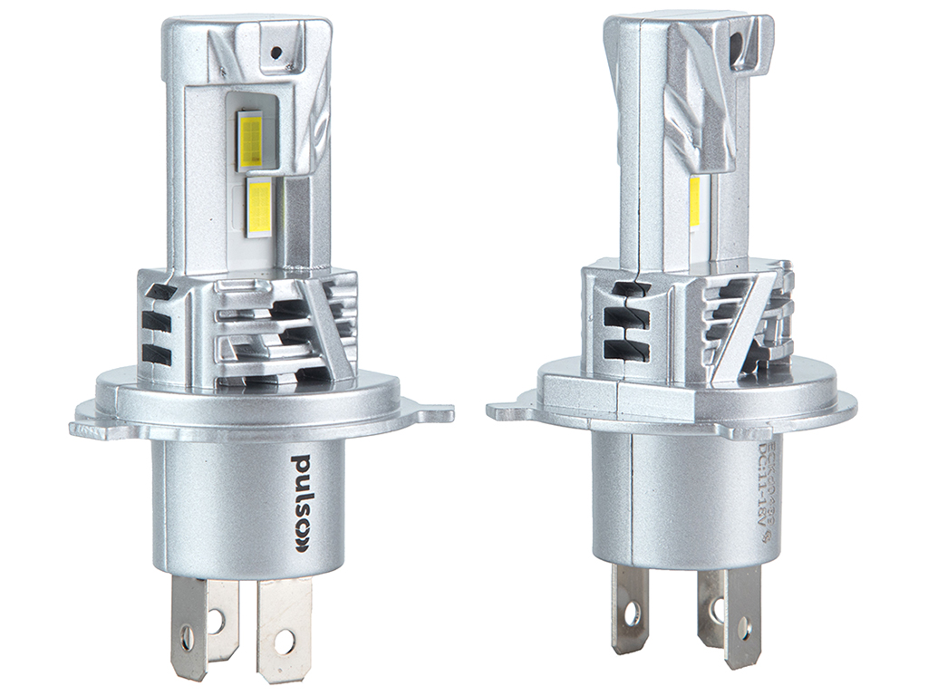Лампы PULSO LED-chips 7535/9-18v, 2x28w, 6000Lm/6500K, M6-H4 (цена за набор 2шт)