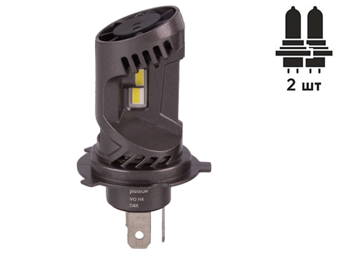 Лампы PULSO VO-H4-H/L/LED-chips Flip chip/9-16V/2x50W/6000Lm/6500K (VO-H4) (цена за набор 2шт)