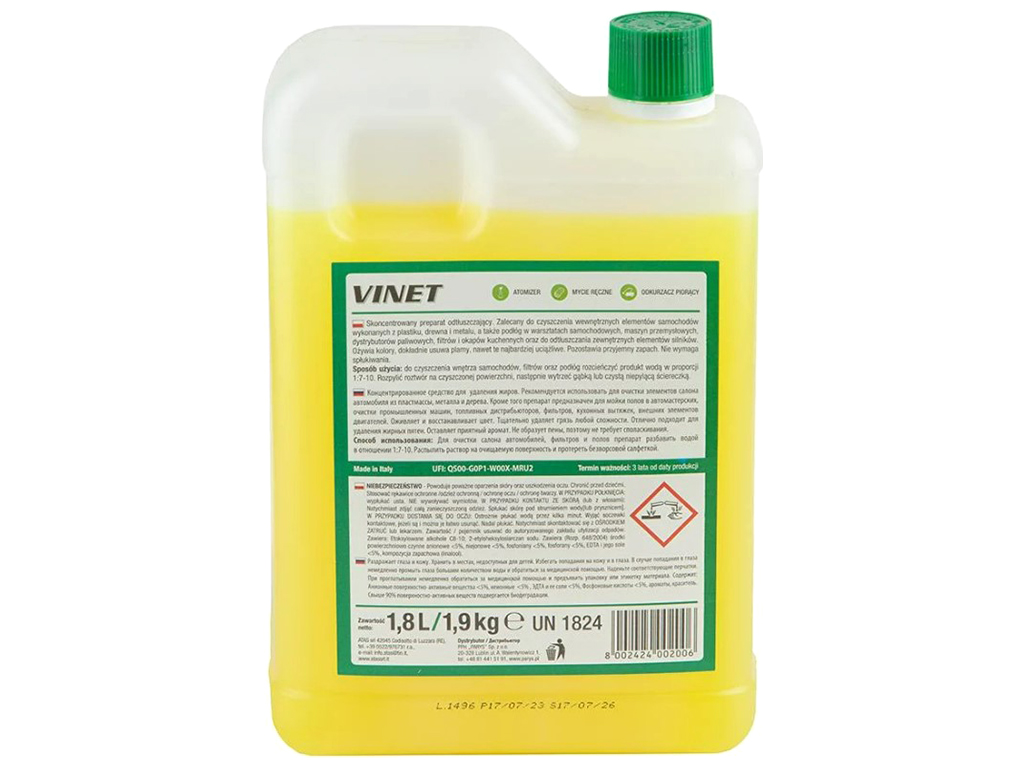 Очиститель пластмассы ATAS VINET, винила, 2кг, 1,8л