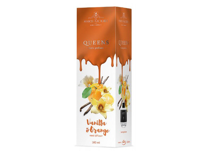 Ароматизатор жидкий для дома, офиса Tasotti Car & Home QUEENS White Vanilla & Orange, 100мл