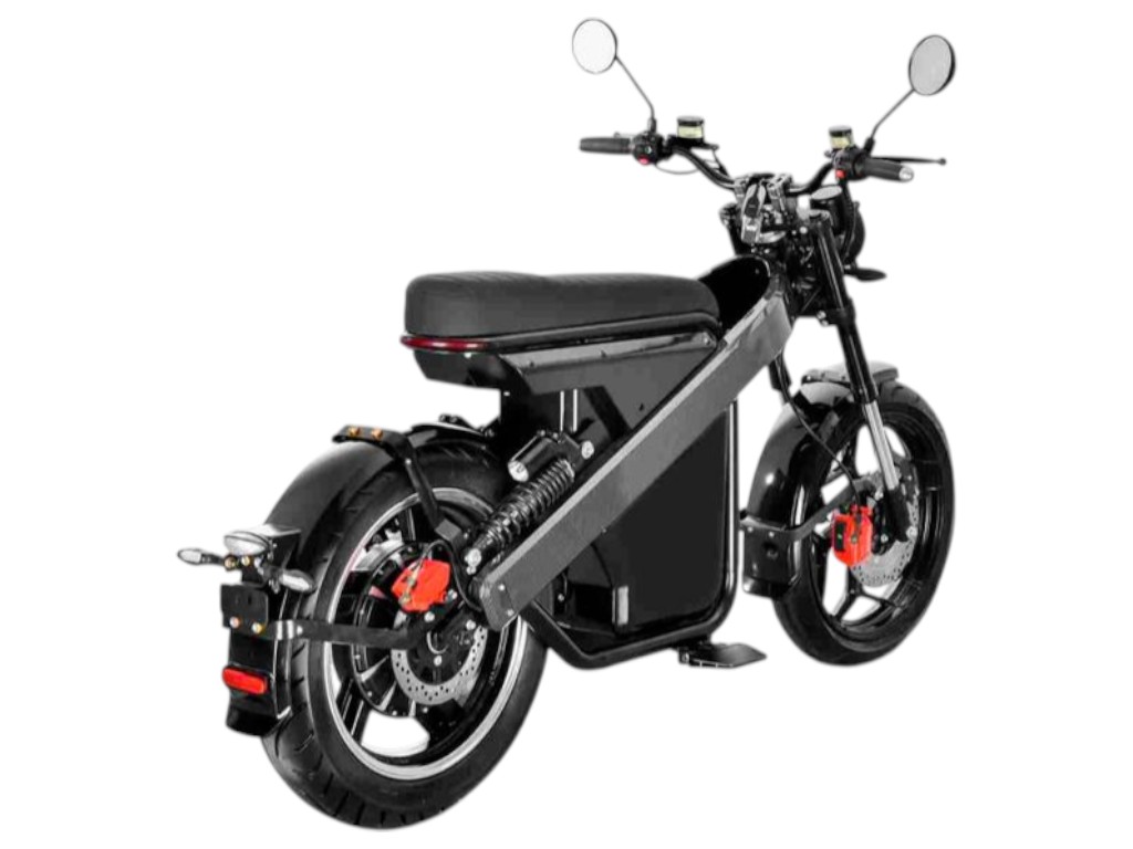 Электроскутер HM-6, 3000Вт, 60v 50ah, 17-дюймовые колеса, цвет черный с серым