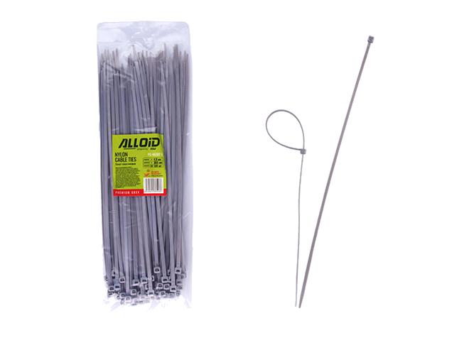 Стяжка пластиковая Alloid, серая, 4.8×300 мм, 100 шт