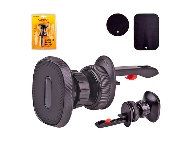 Держатель для телефона VOIN, магнитный, на дефлектор, карбоновый, чёрный (UHV-2686BK)