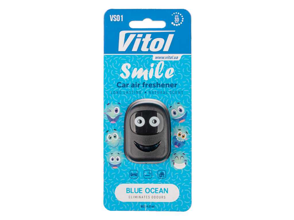 Освежитель воздуха Vitol Smile Blue Ocean, 4мл