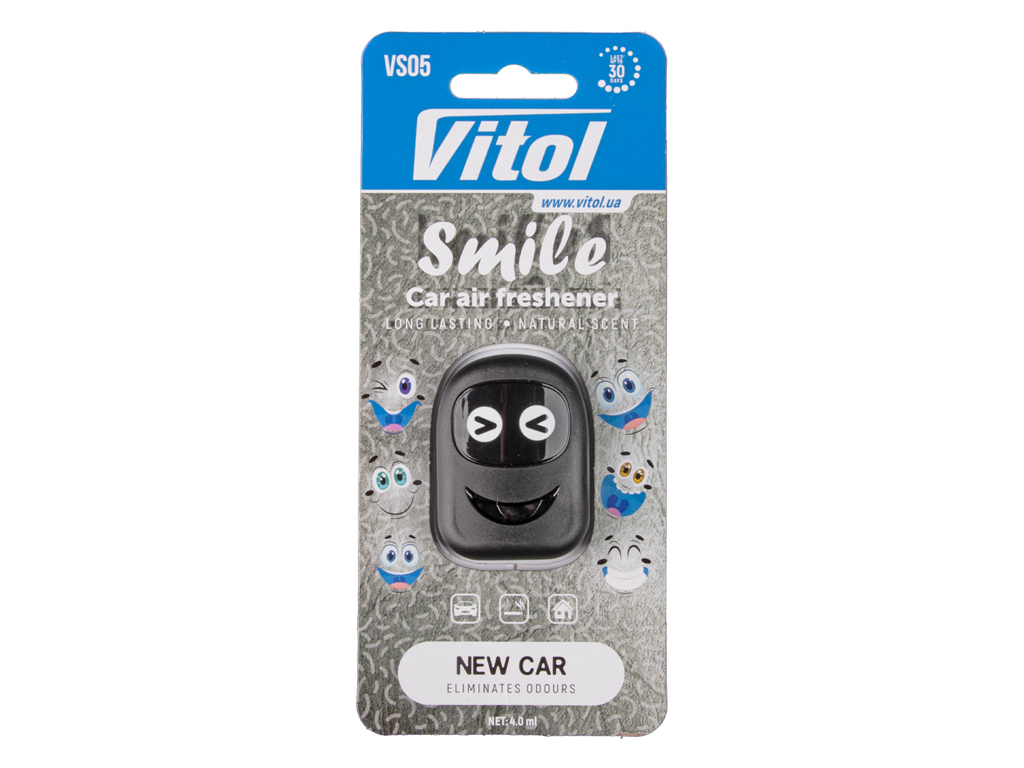 Освежитель воздуха Vitol Smile New Car, 4мл