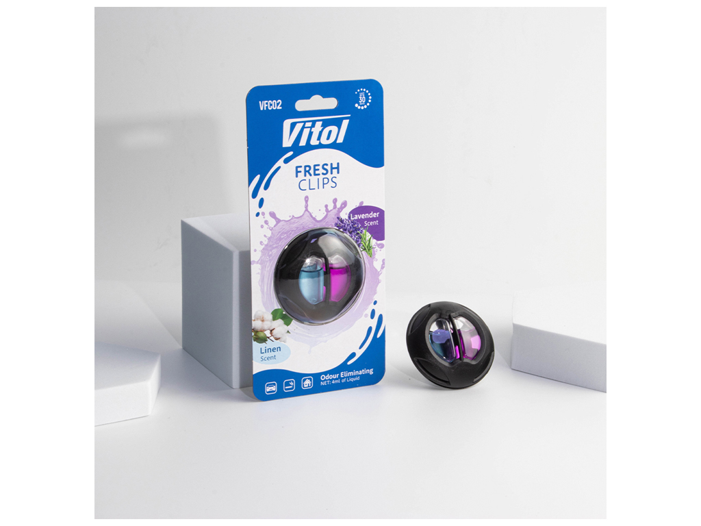 Освежитель воздуха Vitol Fresh Clips Linen + Lavender, клипса