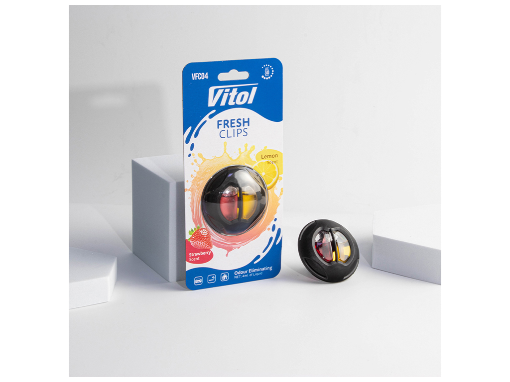 Освежитель воздуха Vitol Fresh Clips Strawberry + Lemon, клипса
