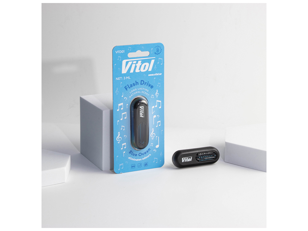 Освежитель воздуха Vitol Flash Drive Blue Ocean, флеш-дизайн