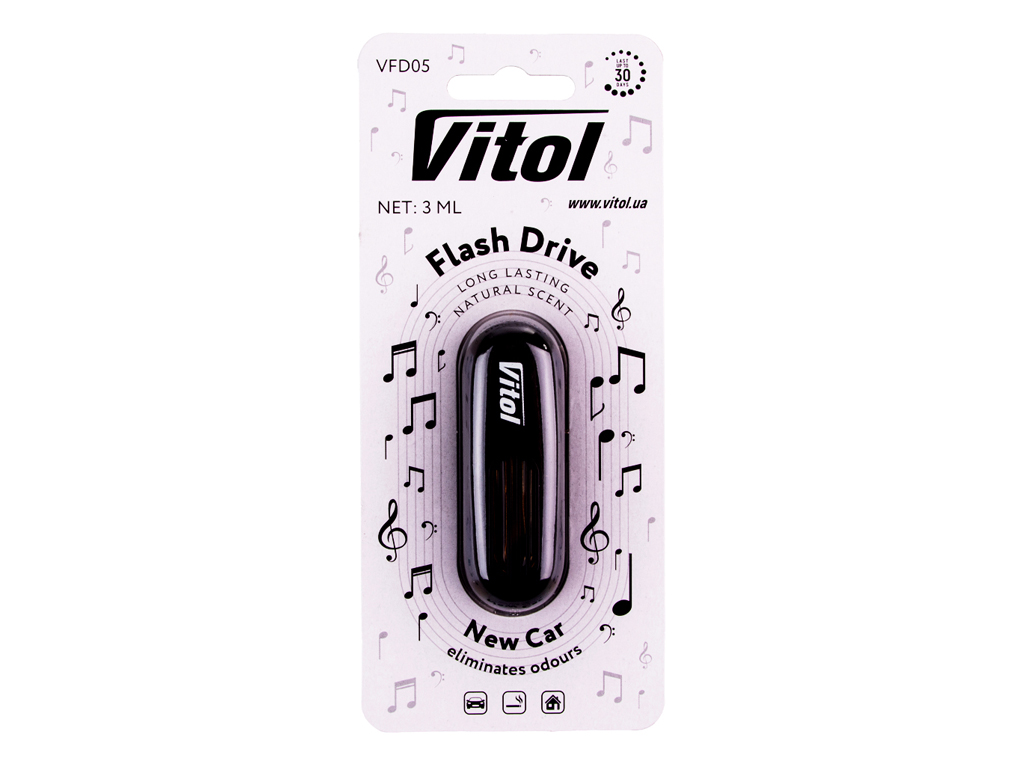 Освежитель воздуха Vitol Flash Drive New Car, флеш-дизайн