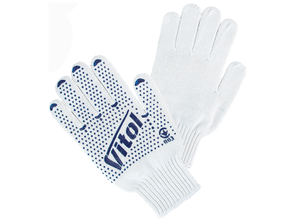 Рукавички трикотажні Vitol, із ПВХ, платування, 7кл., 91г. (V765)