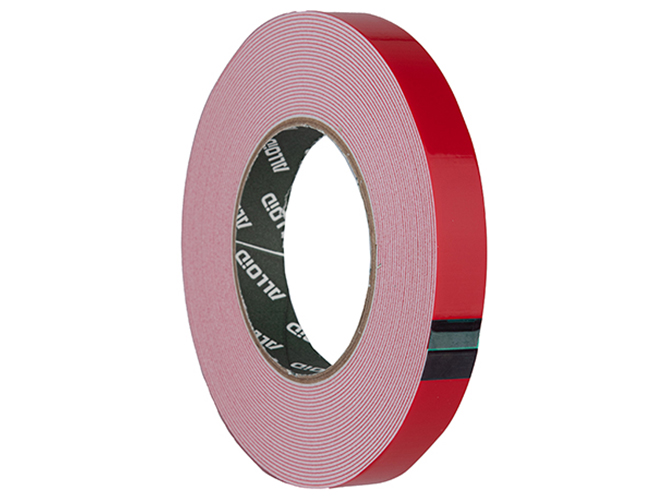Скотч двухсторонний на вспененной основе Alloid 18мм х 10м, красный лайнер ПЭ, (DT-301810)