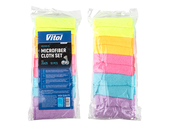 Набір ганчірок з мікрофібри VSC2525-10, 25×25см (ціна за 10шт)