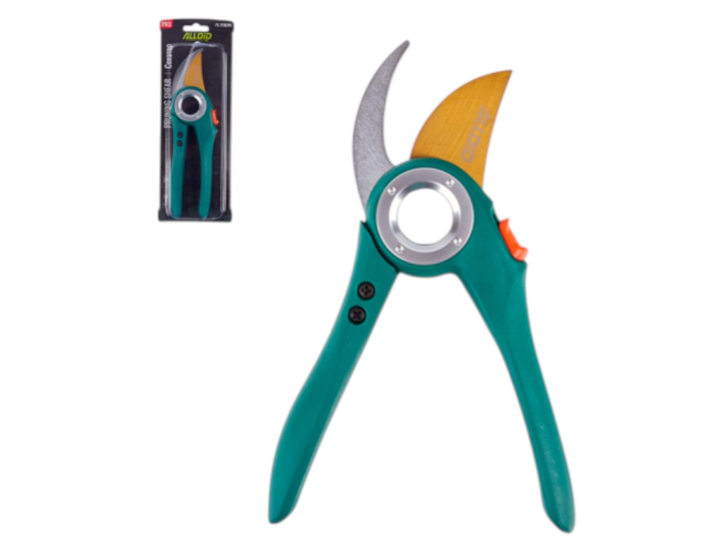 Секатор Alloid Pro, 200 мм, лезвие SK5, кольцевой механизм, матовое покрытие, цвет зеленый