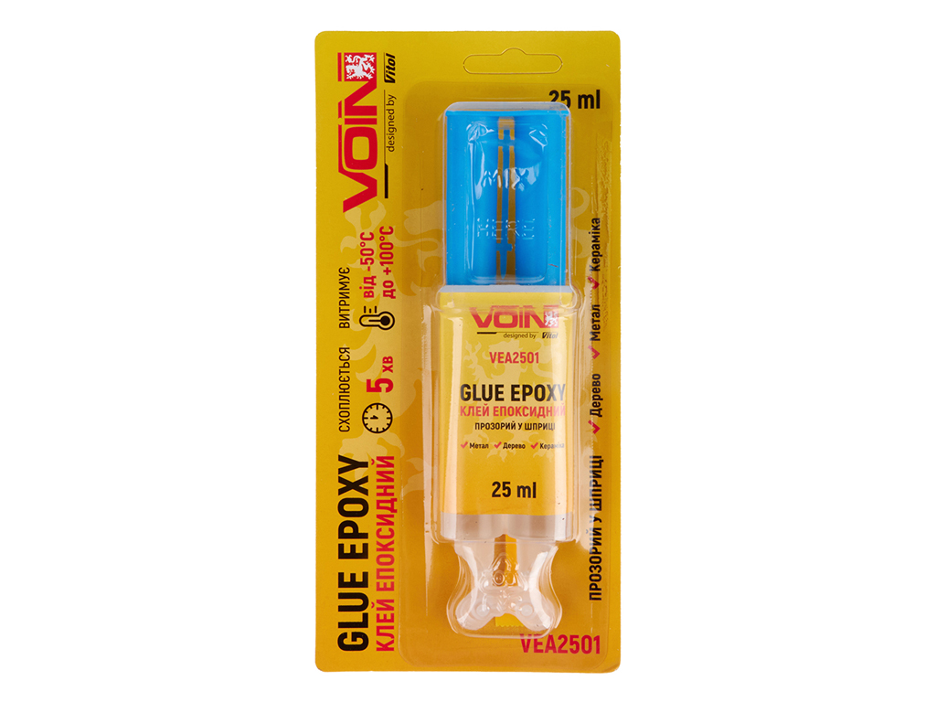 Клей эпоксидный VOIN, прозрачный, 25мл, шприц