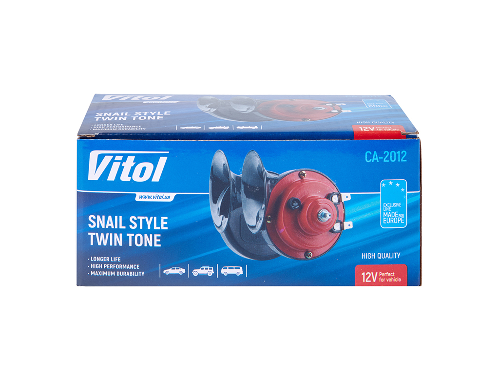 Автомобильный сигнал VITOL, CA-2012, 12V, 110-115дБ, 88мм