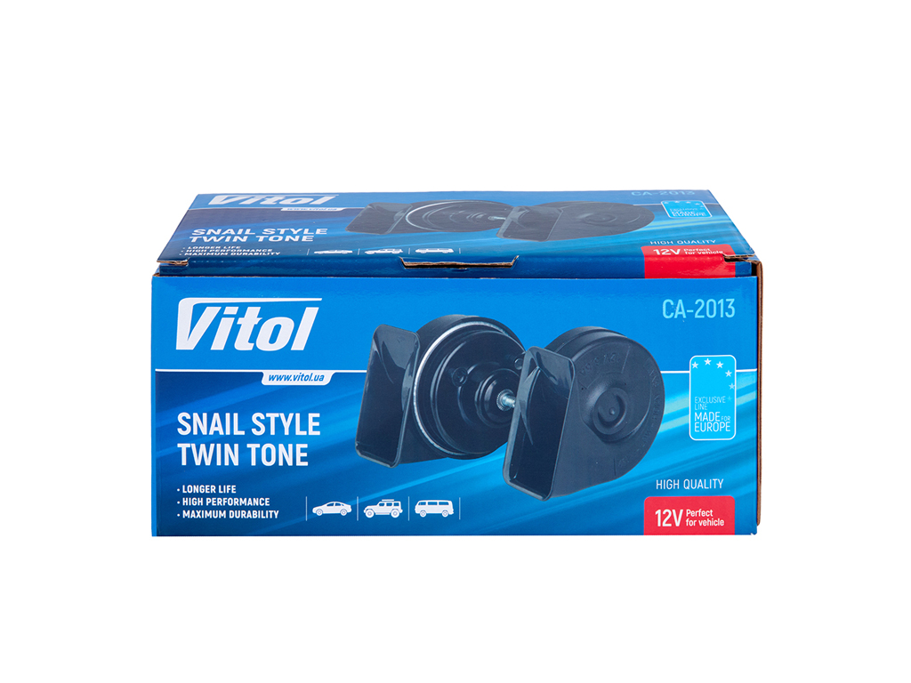 Автомобильный сигнал VITOL, CA-2013, 12V, 110-115дБ, 80мм