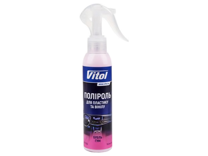 Полироль для пластика и винила Vitol матовая, 150мл, Бабл Гамм (VTP-1513)