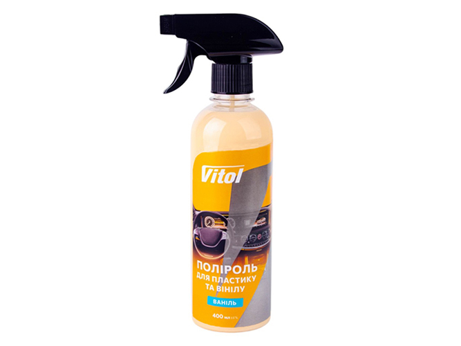 Полироль для пластика и винила VITOL, 400мл, ваниль