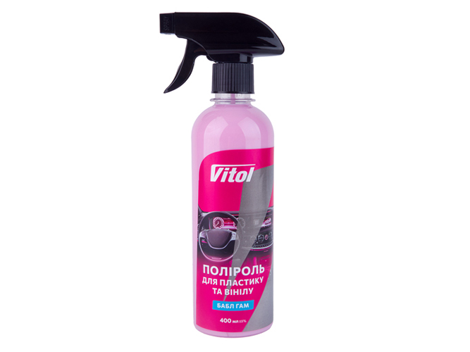 Полироль для пластика и винила VITOL, 400мл, бабл гамм