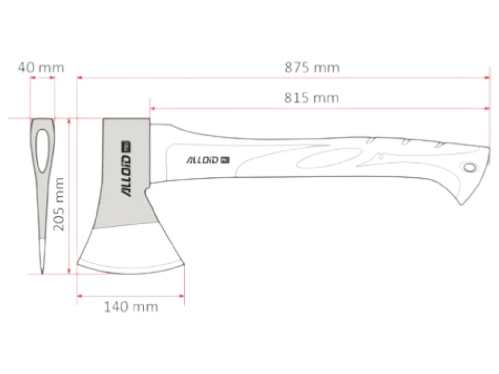 Топор Alloid Pro, ручка из древесины гикори, 1500 г, 88 см