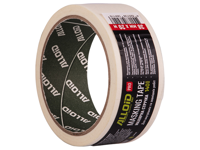 Стрічка малярська Alloid Pro, 38мм х 20м, 140мкм (MT-1403820)