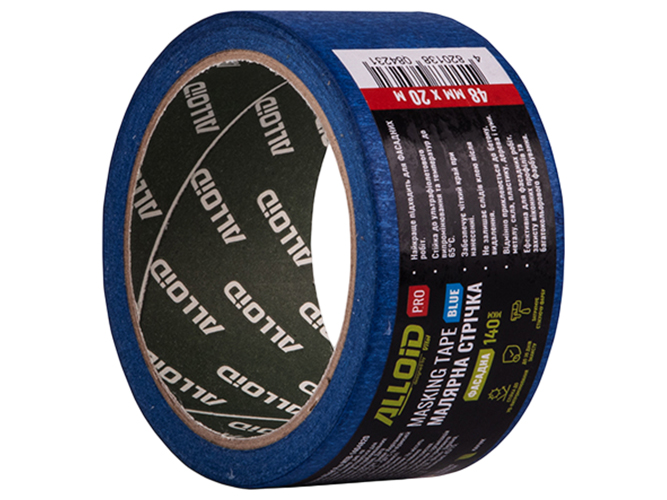 Стрічка малярська фасадна Alloid Pro, синя, 48мм х 20м, 140мкм (MTB-1404820)